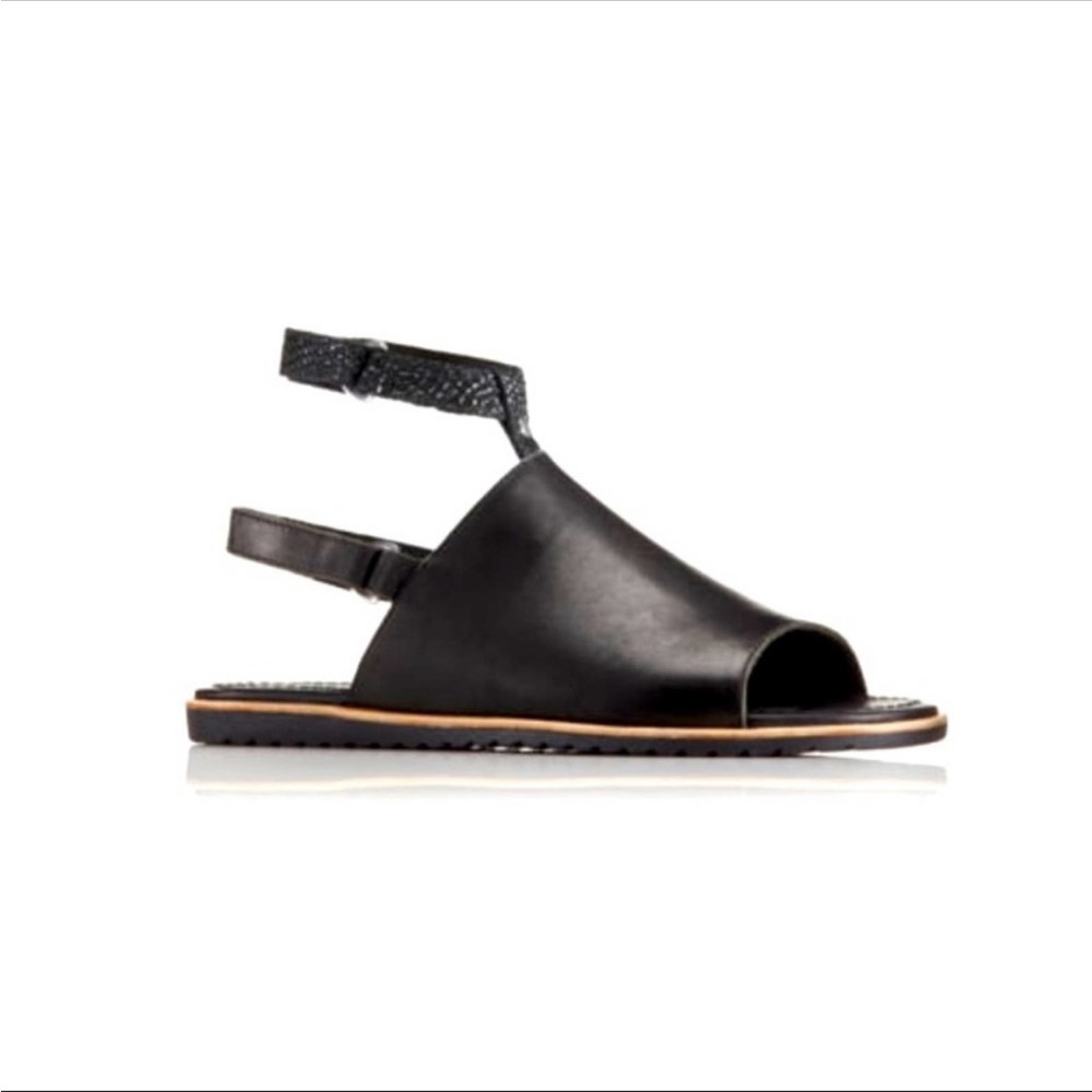 Sorel Ella Leather Ankle Strap Mule Sandals
